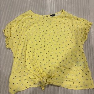 Yellow short sleeve blouse